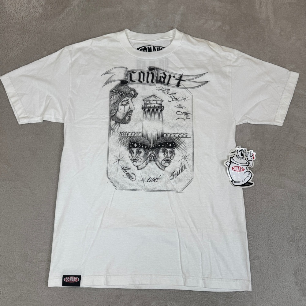 NWT Conart‎ Thinking Of You Always & Forever Shirt Mens M White Graphic Tee